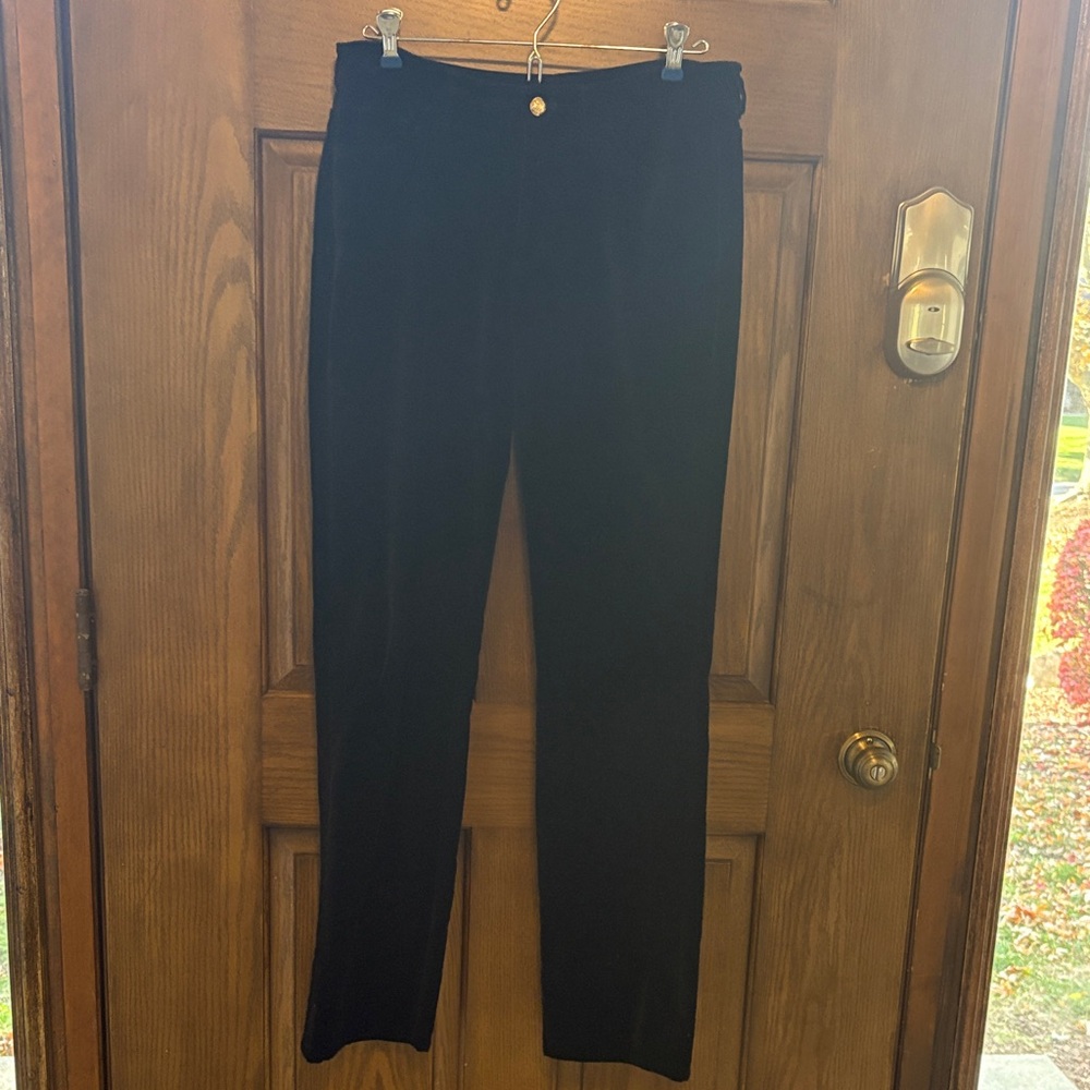 These black velour pants are very nice and would be great for the holidays.